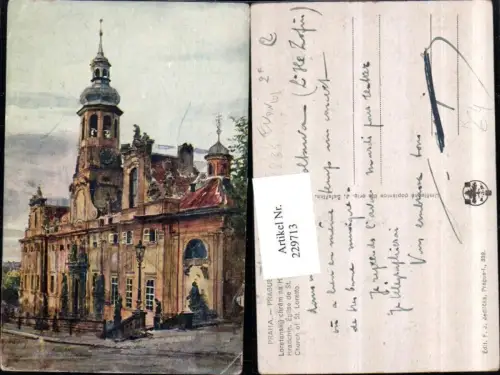 229713,Künstler AK J. Safarika Prag Praha Church of St. Loretto Kirche