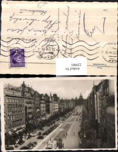 229901,Prag Praha Wenzelsplatz Straßenansicht m. Geschäfte