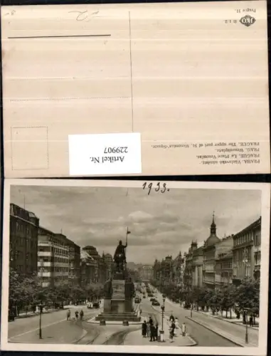 229907,Prag Praha Wenzelsplatz Straßenansicht m. Denkmal