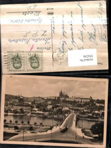 256236,Prag Praha Teilansicht Brücke Blick auf Burg Hradschin Hradcany