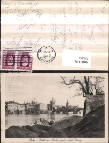 256248,Prag Praha Mala Strana Teilansicht Brücke Turm