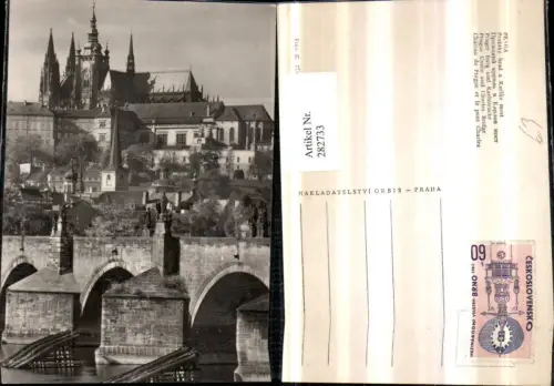 282733,Praha Prag Prazsky hrad a Karluv most Prager Burg u. Karlsbrücke Brücke