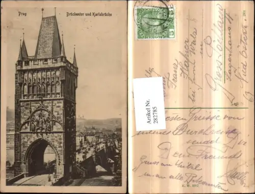 282785,Prag Praha Brückentor Turm u. Karlsbrücke Brücke