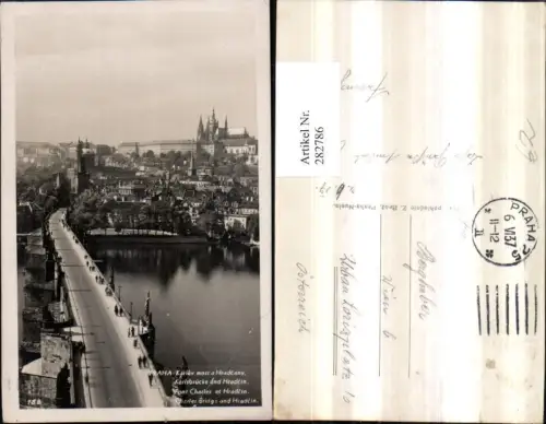 282786,Prag Praha Teilansicht Karlsbrücke Brücke u. Hradcin Hradschin