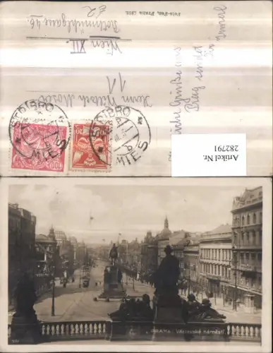 282791,Prag Praha Vaclavske namesti Wenzelsplatz Straßenansicht Denkmal