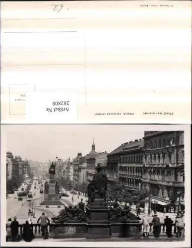 282808,Prag Praha Vaclavske namesti Wenzelsplatz Straßenansicht Denkmal Geschäfte