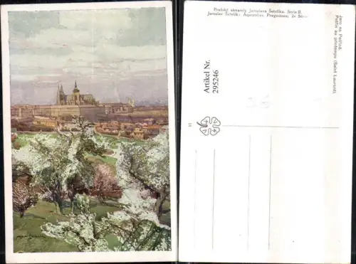 295246,Künstler AK Jaroslav Setelik Prag Praha Jaro na Petrine Hradschin Kirche