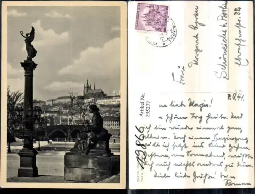 295277,Prag Praha Teilansicht Brücke Hradschin Säule