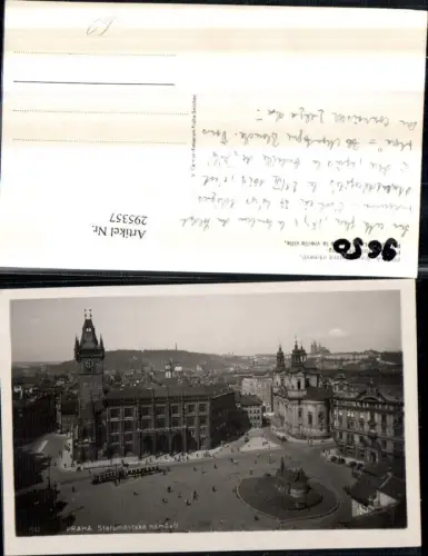 295357,Prag Praha Teilansicht Staromestske namesti Ring Rathaus Denkmal Straßenbahn