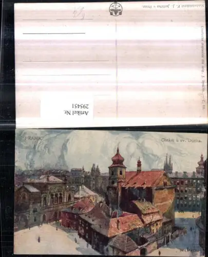 295451,Künstler AK J. Spacila Prag Praha Chram u sv Ducha Kirche