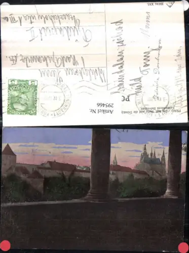 295466,Prag Praha Die königliche Burg u. Domkirche vom Lustschloss Belvedere