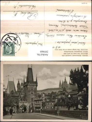 295469,Prag Praha Kleinseitner Brückentürme Straßenansicht m. Hradschin