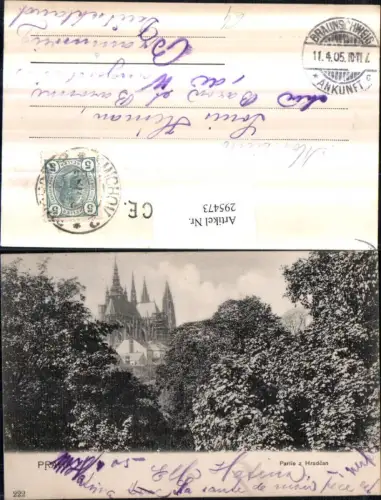 295473,Prag Praha Partie z Hradcan Blick zum Hradschin Kirche