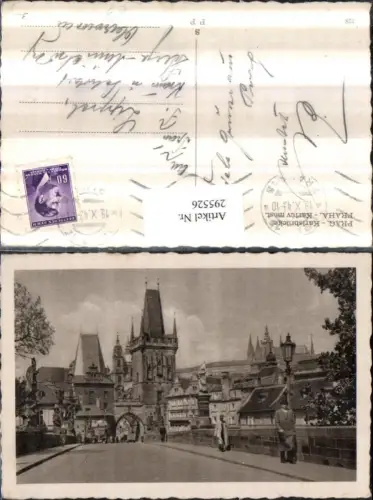 295526,Prag Praha Karlsbrücke Brücke Straßenansicht Türme m. Hradschin
