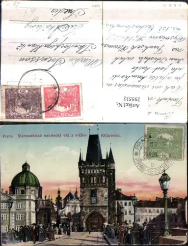 295532,Prag Praha Staromestska mostecka vez a klaster Krizovniku Brückenturm