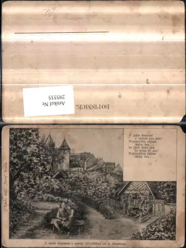 295535,Künstler AK Prag Praha Teilansicht Oper Hubicka Text