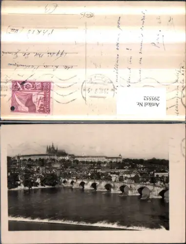 295552,Prag Praha Teilansicht Wehr Brücke m. Hradschin