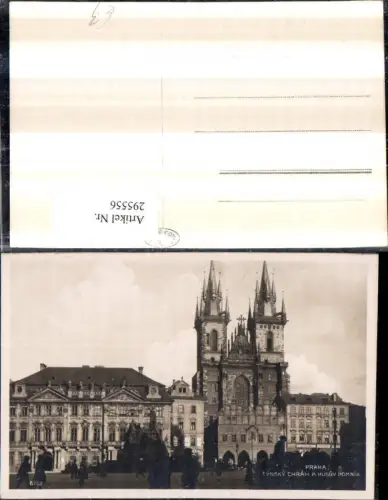 295556,Prag Praha Tynksy Chram a Husuv Pomnik Tein-Kirche m. Denkmal