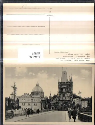 295557,Prag Praha Karlsbrücke Brückenturm Straßenansicht Kreuz