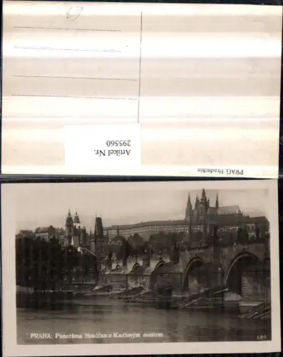 295560,Prag Praha Panorama Hradcan s Karlovym mostem Brücke m. Hradschin