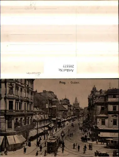295577,Prag Praha Graben Straßenansicht Geschäfte Straßenbahn
