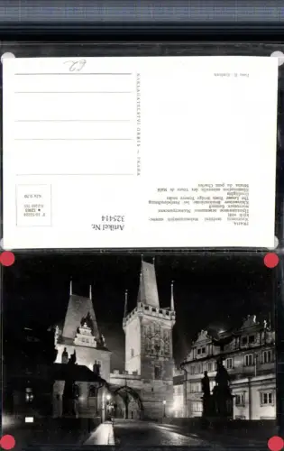 325414,Prag Praha b. Nacht Kleinseitner Brückenturm Festbeleuchtung