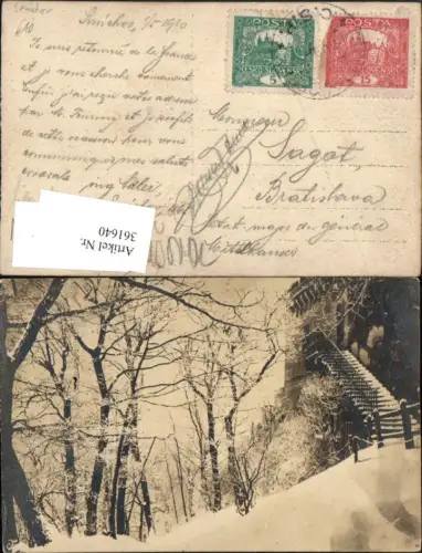 361640,Praha Prag Smichov Smichow Partie Stiege Winterbild