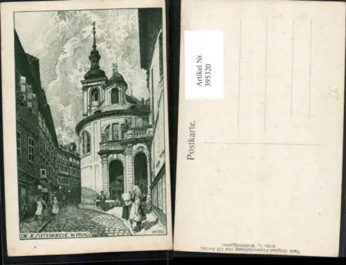 395320,Künstler AK Ulf Seidl Prag Praha Jesuitenkirche Kirche Gasse