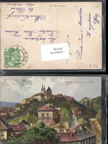 395356,Künstler AK Prag Praha Hradschin von der Bruska Burg