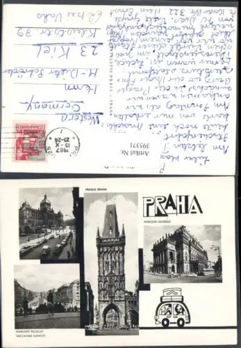 395371,Prag Praha Prasna Brana Narodni Museum Divadlo Theater Mehrbildkarte