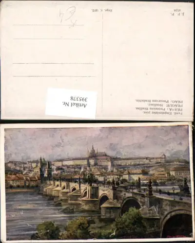 395378,Künstler AK Ferd. Engelmüller Prag Praha Hradcany Hradschin Brücke Burg