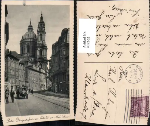437262,Prag Praha Dienzenhoferuv sv Mikulas na Male Strane Straßenansicht Kirche