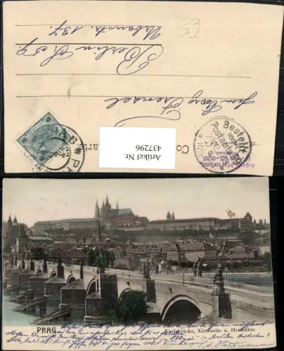 437296,Prag Praha Karlsbrücke Brücke Kleinseite u. Hradschin Burg