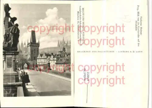 474852,Prag Praha Blick von d. Karlsbrücke auf den Hradschin pub Verlorene Heimat