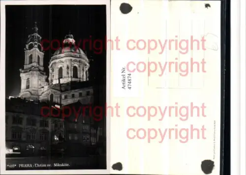 474874,Prag Praha Chram sv. Mikulase Kirche Kuppel