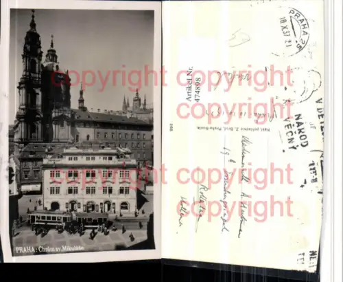 474898,Prag Praha Chram sv Mikulase Kirche Straßenbahn
