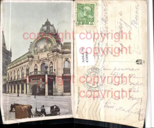 474908,Künstler AK Prag Praha Novy Obecni Dum Gebäude
