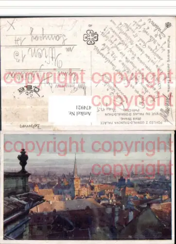 474921,Künstler AK Jaroslava Setelika Prag Praha Pohled z Oswald-Thunova Palace
