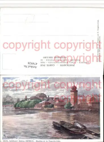 474928,Künstler AK F. Engelmüller Prag Praha Schittkauer Mühlen Moulins