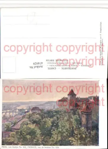 474929,Künstler AK F. Engelmüller Prag Praha vom Bastion Burg