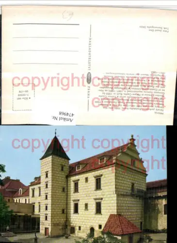 474968,Prag Praha Byvale purkrabstvi Prazskeho hradu Burggrafenamt