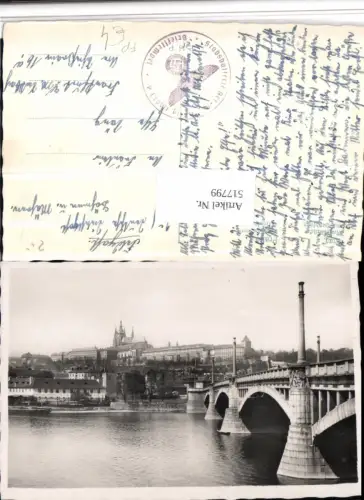 517799,Prag Praha Karlsbrücke Feldpost Dienstpost Mähren Artillerie Abt. mot. 4