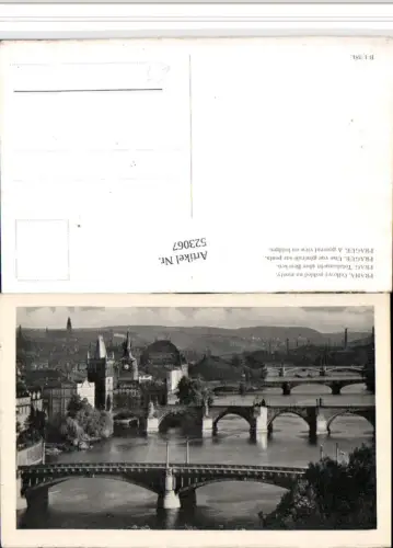 523067,Prag Praha Celkovy pohled na mosty Teilansicht Brücken