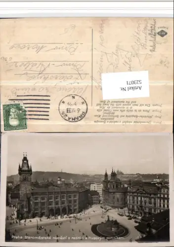 523071,Prag Praha Staromestske namesti s radnici a Husovym pomnikem Rathaus