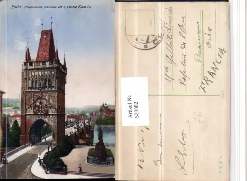 523082,Prag Praha Staromestska mostecka vez pomnik Karla IV Brücke