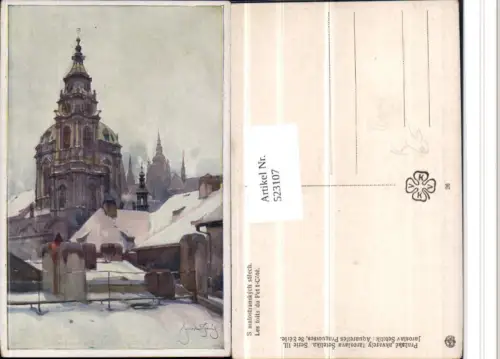 523107,Künstler AK Jaroslav Setelik Prag Praha S malostranskych strech Turm