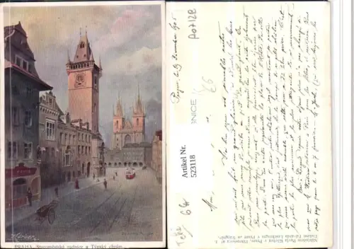 523118,Künstler AK P. Körber Prag Praha Staromestska radnice a Tynsky chram