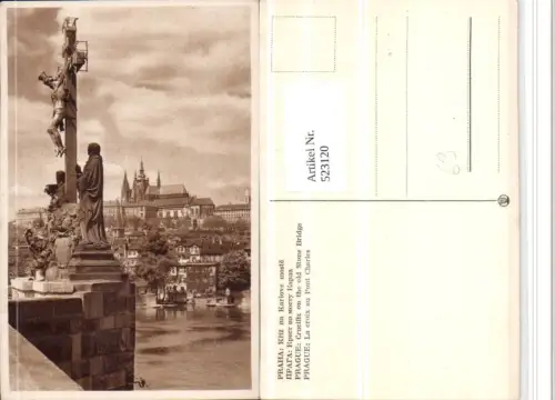 523120,Prag Praha Kriz na Karlove moste Kreuz m. Hradschin Burg