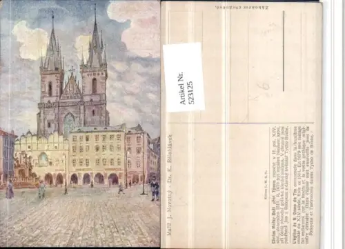 523125,Künstler AK J. Novotny Prag Praha Teinkirche Kirche