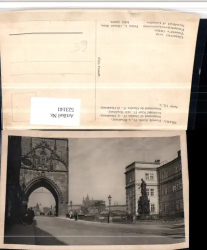 523141,Prag Praha Pomnik Karla IV a Hradcany Denkmal Tor Burg